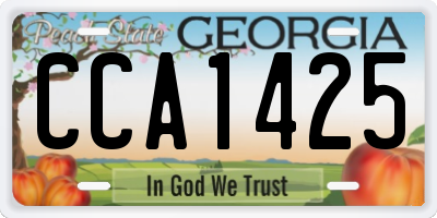 GA license plate CCA1425