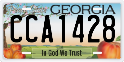 GA license plate CCA1428