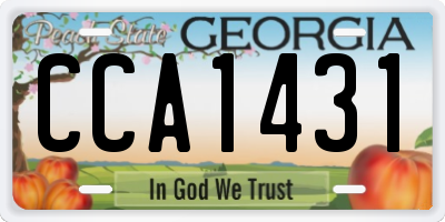 GA license plate CCA1431