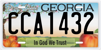 GA license plate CCA1432
