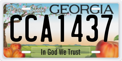 GA license plate CCA1437