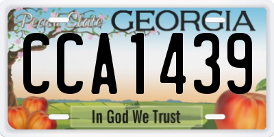 GA license plate CCA1439