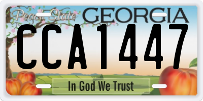 GA license plate CCA1447