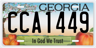 GA license plate CCA1449