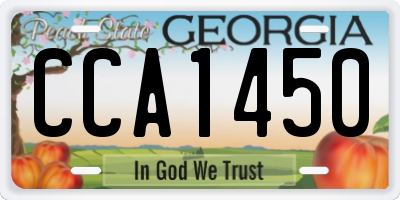 GA license plate CCA1450