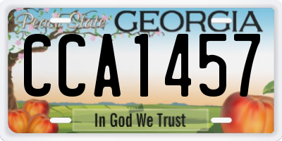 GA license plate CCA1457