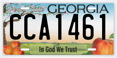 GA license plate CCA1461