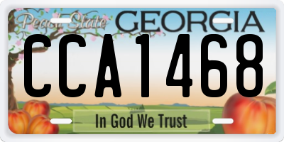 GA license plate CCA1468