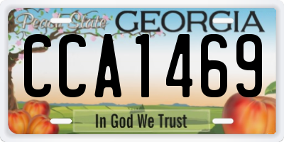 GA license plate CCA1469