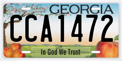 GA license plate CCA1472