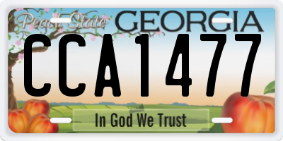 GA license plate CCA1477