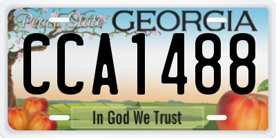 GA license plate CCA1488