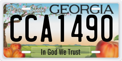GA license plate CCA1490