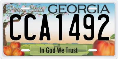GA license plate CCA1492