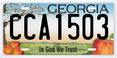 GA license plate CCA1503