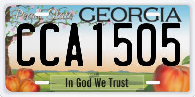 GA license plate CCA1505