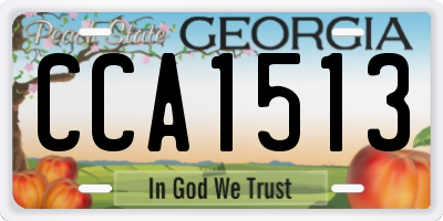 GA license plate CCA1513