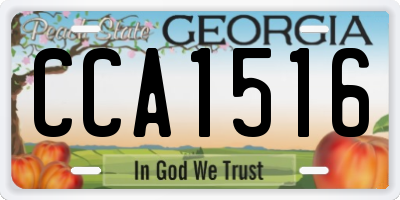 GA license plate CCA1516