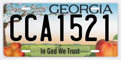 GA license plate CCA1521