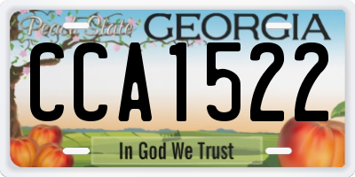 GA license plate CCA1522