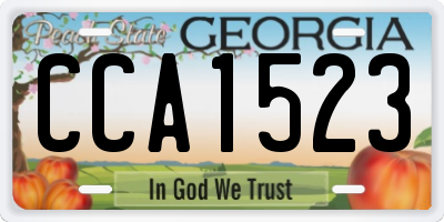 GA license plate CCA1523