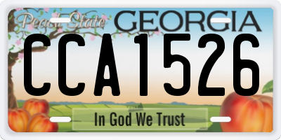 GA license plate CCA1526