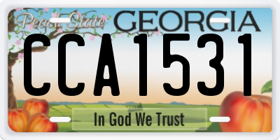 GA license plate CCA1531