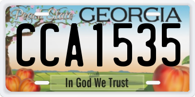 GA license plate CCA1535