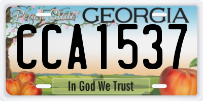 GA license plate CCA1537
