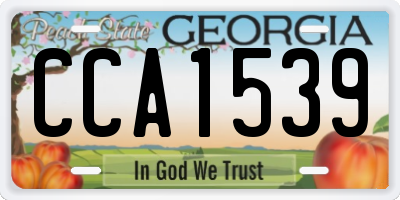 GA license plate CCA1539