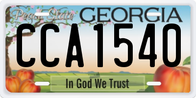 GA license plate CCA1540