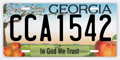 GA license plate CCA1542