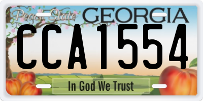 GA license plate CCA1554