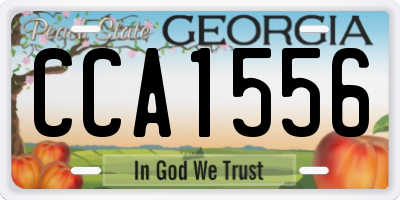 GA license plate CCA1556