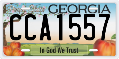 GA license plate CCA1557