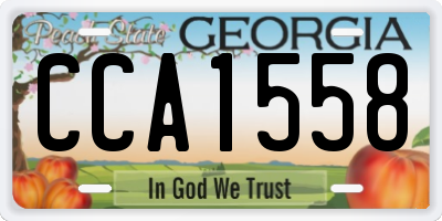 GA license plate CCA1558