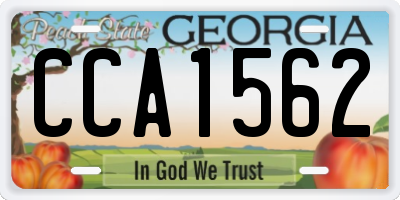 GA license plate CCA1562