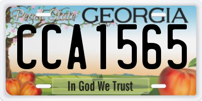GA license plate CCA1565
