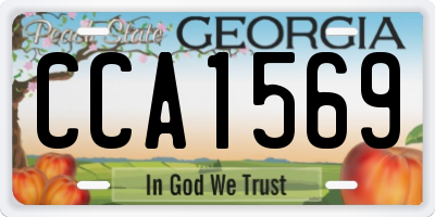 GA license plate CCA1569
