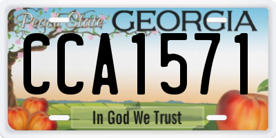 GA license plate CCA1571