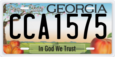 GA license plate CCA1575
