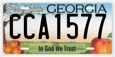 GA license plate CCA1577