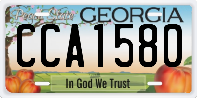 GA license plate CCA1580
