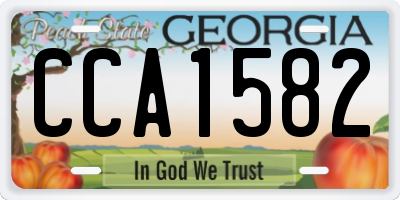 GA license plate CCA1582