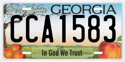 GA license plate CCA1583