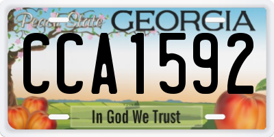 GA license plate CCA1592