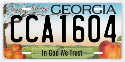 GA license plate CCA1604