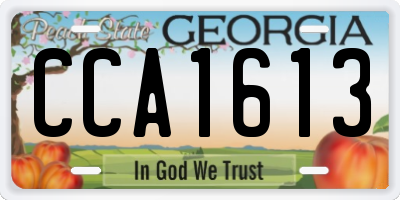 GA license plate CCA1613