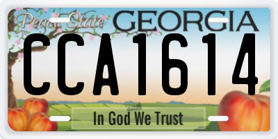 GA license plate CCA1614