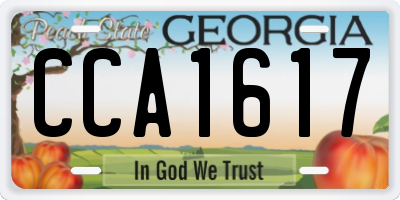GA license plate CCA1617